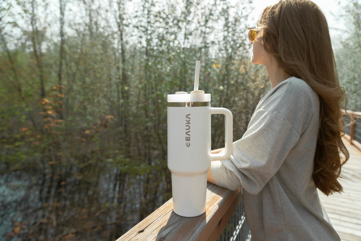 Thumbler with Filter Straw-White